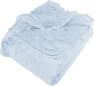 Narzuta na łóżko dekoracyjna z falbanką Werona 200x220 baby blue - Narzuty - miniaturka - grafika 1