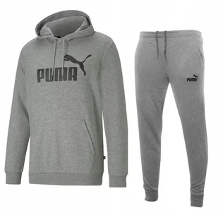 PUMA MĘSKI DRES KOMPLETNY ESS LOGO SZARY r.XL - Dresy męskie - miniaturka - grafika 1