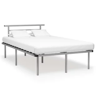 vidaXL Rama łóżka, szara, metalowa, 120 x 200 cm - Łóżka - miniaturka - grafika 1