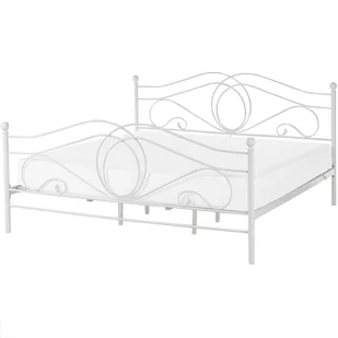 Shumee Łóżko metalowe 180 x 200 cm białe LYRA 56404 - Łóżka - miniaturka - grafika 1