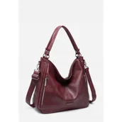 Torebki damskie - Stylowa Pojemna Torebka Czerwona Torba Damska Shopperka LUIGISANTO A4 - miniaturka - grafika 1