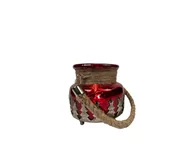 Ozdoby bożonarodzeniowe - Osłonka Szklana Czerwona Choinka 12 Cm - miniaturka - grafika 1