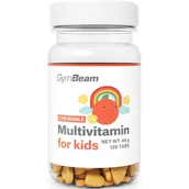 Kosmetyki kąpielowe dla dzieci - GymBeam Multivitamin for Kids wzmocnienie odporności dziecka smak Orange 120 tabletek - miniaturka - grafika 1
