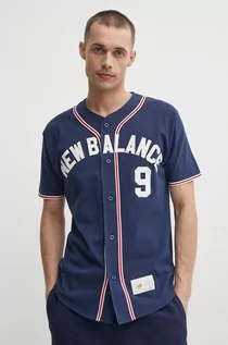Koszulki męskie - New Balance t-shirt bawełniany męski kolor granatowy z aplikacją MT41512NNY - grafika 1