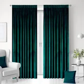 Zasłony - Zasłony gotowe na taśmie welurowe 140x250 SZMARAGDOWY - miniaturka - grafika 1