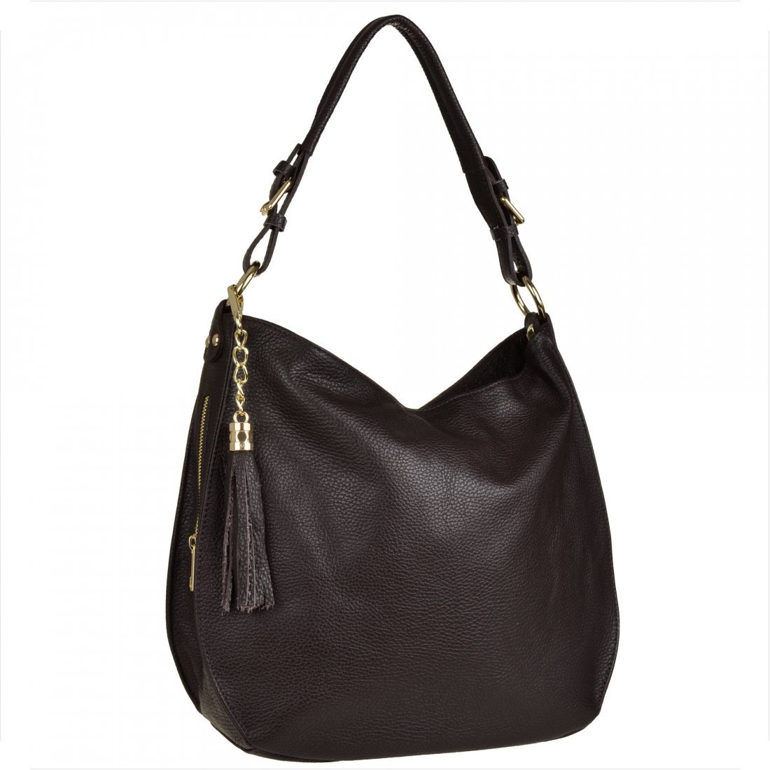 Duża torebka shopper skóra naturalna włoska brąz czekolada