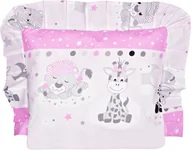 Kołdry i poduszki dla dzieci - Poduszka bawełniana jaś jasiek dziecięcy antyalergiczna 40x40cm - ZEBRA ŻYRAFA RÓŻ - miniaturka - grafika 1