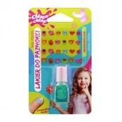 Kremy dla dzieci - lakier do paznokci z naklejkami dla dzieci turkus chlapu chlap - miniaturka - grafika 1