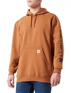Bluzy męskie - Carhartt Męska bluza z nadrukiem z logo średniej wagi, Carhartt Brązowy, L - miniaturka - grafika 1