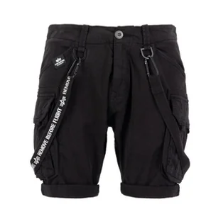 spodnie bojówki krótkie ALPHA INDUSTRIES - UTILITY SHORT BLACK-31 - Spodnie męskie - miniaturka - grafika 1
