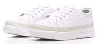 Buty sportowe damskie - Skórzane buty sportowe damskie Sergio Leone DSP020BIBE białe - miniaturka - grafika 1