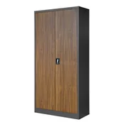Szafy biurowe - JAN NOWAK Eco Design model JAN H 900x1950x400 biurowa szafa metalowa: antracytowa/orzech - miniaturka - grafika 1