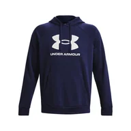 Bluzy męskie - Męska Bluza UNDER ARMOUR UA RIVAL FLEECE LOGO HD 1379758-410 – Granatowy - miniaturka - grafika 1