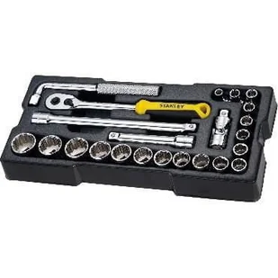 Stanley Trans moduł system, moduł 1/2" nasadka na klucz nasadowy 12-kątne i zestaw akcesoriów, 23-częściowy, 1 sztuki, stmt1  74726 - Klucze i nasadki - miniaturka - grafika 2