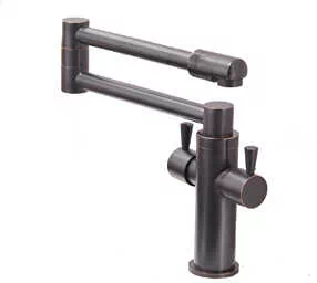 Bateria umywalkowa retro LUCINA srebrna chrom - czarny - Baterie umywalkowe - miniaturka - grafika 1