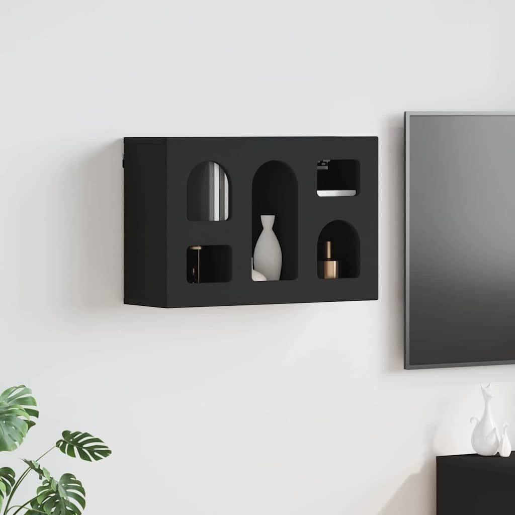 vidaXL Szafka wisząca czarna 60 x 20 x 40 cm materiał drewnopochodny