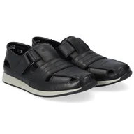 Półbuty męskie - Półbuty męskie z wycięciami Rieker 11951-00 BLACK 42 - miniaturka - grafika 1