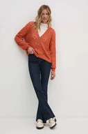 Swetry damskie - Pepe Jeans sweter HAILEY CARDIGAN damski kolor pomarańczowy lekki PL702218 - miniaturka - grafika 1