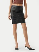 Spódnice - Vero Moda Spódnica z imitacji skóry Olympia 10274454 Czarny Slim Fit - miniaturka - grafika 1
