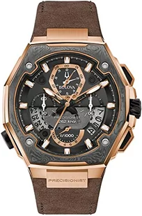 Bulova Bulova Męski chronograf kwarcowy zegarek ze skórzanym paskiem 98B356, Brązowy, pasek - Paski - miniaturka - grafika 1