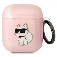 Akcesoria do słuchawek - Karl Lagerfeld KLA2HNCHTCP Airpods 1/2 cover różowy/pink Ikonik Choupette - miniaturka - grafika 1
