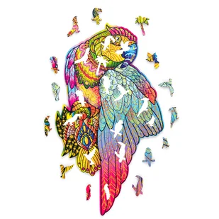 Puzzle drewniane kolorowe Papuga - Puzzle - miniaturka - grafika 1