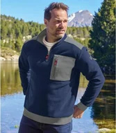 Bluzy męskie - Bluza polarowa z suwakiem Outdoor Mężczyzna Atlas For Men - Kolor : Granatowy - Rozmiar : 4XL - miniaturka - grafika 1