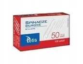 Spinacze i klipsy do papieru - Tetis Spinacz 50mm 100 sztuk - miniaturka - grafika 1