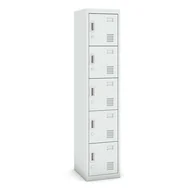 Szafki BHP - B2B Partner Szafka szatniowa 5-drzwiowa, zamek cylindryczny, 1800 x 380 x 450 mm, szara/szara CY-020 RAL7035/7035 - miniaturka - grafika 1