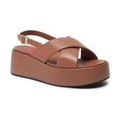 Sandały damskie - Love Moschino Skórzane sandały - miniaturka - grafika 1