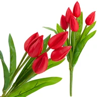 Sztuczne kwiaty - Tulipan Bukiet Tulipanów Czerwony Piękny Jak Żywy - miniaturka - grafika 1