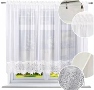 Firany - Firana gotowa z koronką 400x170 firanka prosta firany z gipiurą do salonu - miniaturka - grafika 1