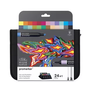 Zestaw promarkerów, Winsor&Newton, 24 sztuki - Kredki, ołówki, pastele i pisaki - miniaturka - grafika 1