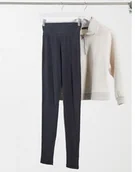 Legginsy - Legginsy Damskie Szare Prążkowane 34 Xs 1Vab - miniaturka - grafika 1