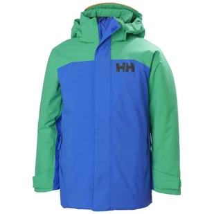 Helly Hansen Level, kurtka narciarska, junior, niebieski/zielony - Kurtki narciarskie - miniaturka - grafika 1