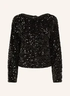 Bluzki damskie - Only Bluzka Z Długim Rękawem I Cekinami schwarz - miniaturka - grafika 1