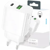 Ładowarki do telefonów - Rock Space Ładowarka Sieciowa Usb-C Usb-A Qc 3.0 Pd Power Delivery 20W - miniaturka - grafika 1