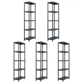 Szafy i regały magazynowe - Regały magazynowe, 5 szt., czarne, 125 kg, 60x30x180 cm - miniaturka - grafika 1