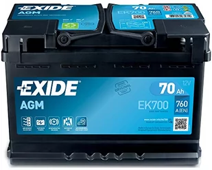 Centra START-STOP AGM EK700 70 Ah 760 A 12V P+ - Akumulatory samochodowe - miniaturka - grafika 1