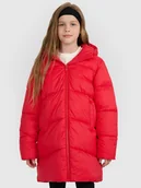 Kurtki i płaszcze dla dziewczynek - 4F Płaszcz puchowy z wypełnieniem syntetycznym dziewczęcy - czerwony 122 (6-7 lat) - miniaturka - grafika 1