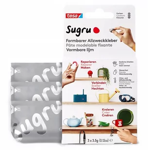 Sugru Tesa Szary Klej Plastyczny, 3 Sztuki - Chemia warsztatowa - miniaturka - grafika 1