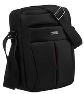 Torby męskie - Torba męska na ramię listonoszka z poliestrowej tkaniny Peterson, czarny - miniaturka - grafika 1