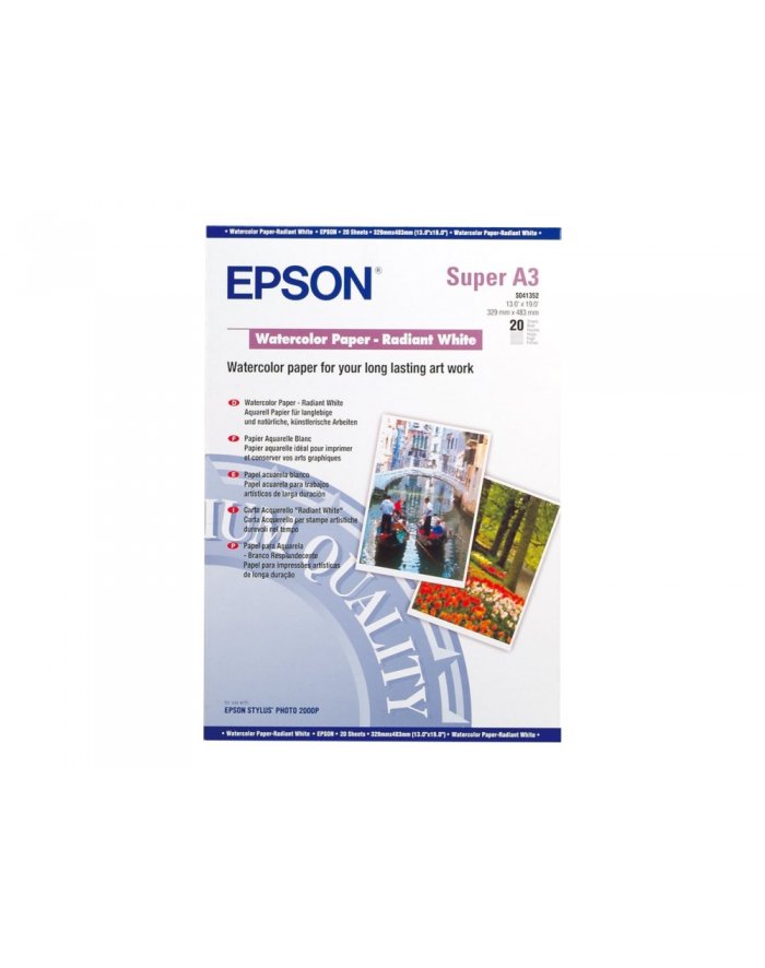 Papier Epson Watercolour Radiant White 190g A3 20ark