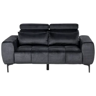 Sofa 2-osobowa welurowa czarna VEGAMO - Sofy i kanapy - miniaturka - grafika 1