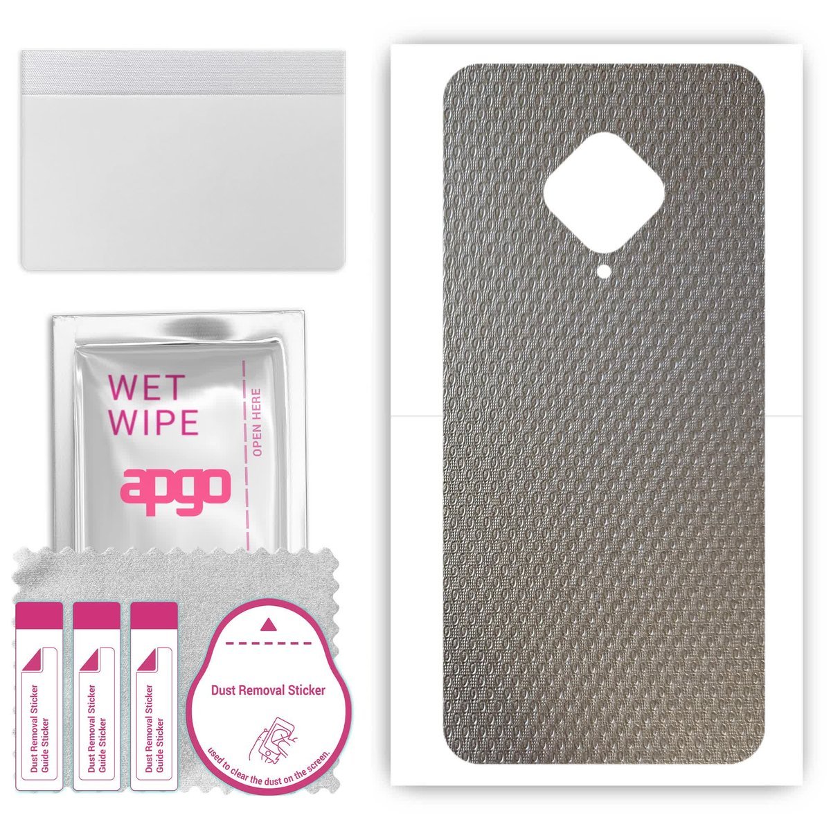 Folia naklejka skórka strukturalna na TYŁ do vivo S1 Pro - Aluminium krople - apgo SKINS