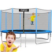 Trampoliny - Neo-sport Trampolina ogrodowa 12ft/374cm z siatką zewnętrzną i drabinką - miniaturka - grafika 1