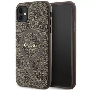 Etui Guess GUHMN61G4GFRW Apple iPhone 11 / XR hardcase 4G Collection Leather Metal Logo MagSafe brązowy/brown - Etui i futerały do telefonów - miniaturka - grafika 1