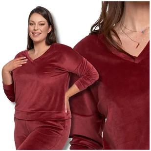 WELUROWA BLUZA DAMSKA MORAJ GŁADKA CIEPŁA KLASYCZNA PRZEZ GŁOWĘ WYGODNA L - Bluzy damskie WELUROWA BLUZA DAMSKA MORAJ GŁADKA CIEPŁA KLASYCZNA PRZEZ GŁOWĘ WYGODNA L - Bluzy damskie - miniaturka - grafika 1