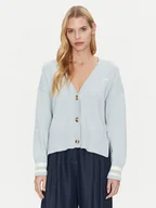 Swetry damskie - Guess Jeans Kardigan W4BR81 Z3HM1 Błękitny Regular Fit - miniaturka - grafika 1