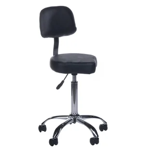 Taboret kosmetyczny z oparciem BH-7268 Czarny - Krzesła i taborety kosmetyczne - miniaturka - grafika 2